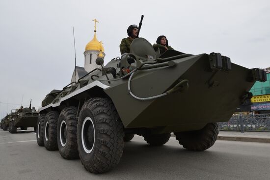 Victory Day Parade rehearsal in Novosibirsk