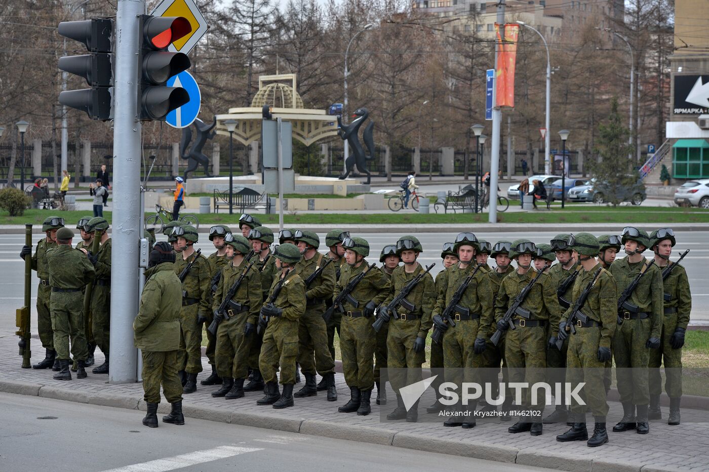 Victory Day Parade rehearsal in Novosibirsk