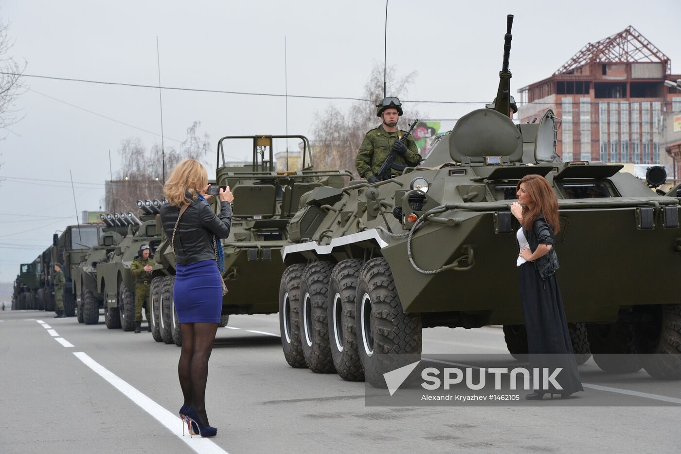 Victory Day Parade rehearsal in Novosibirsk