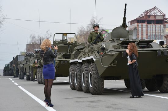 Victory Day Parade rehearsal in Novosibirsk