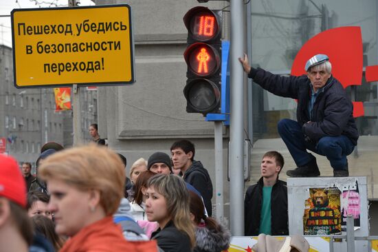 Victory Day Parade rehearsal in Novosibirsk