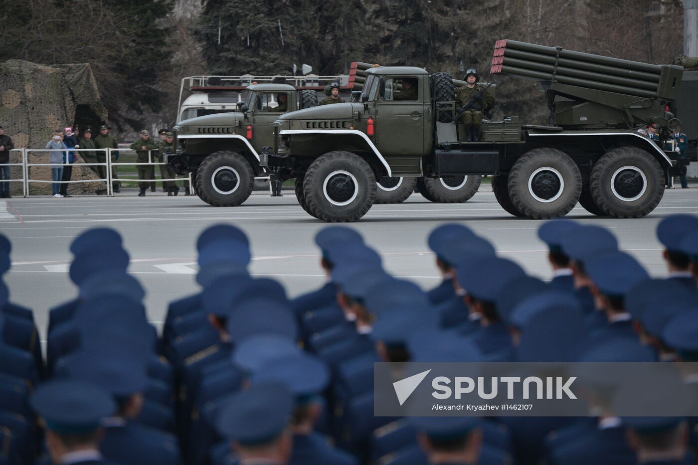 Victory Day Parade rehearsal in Novosibirsk