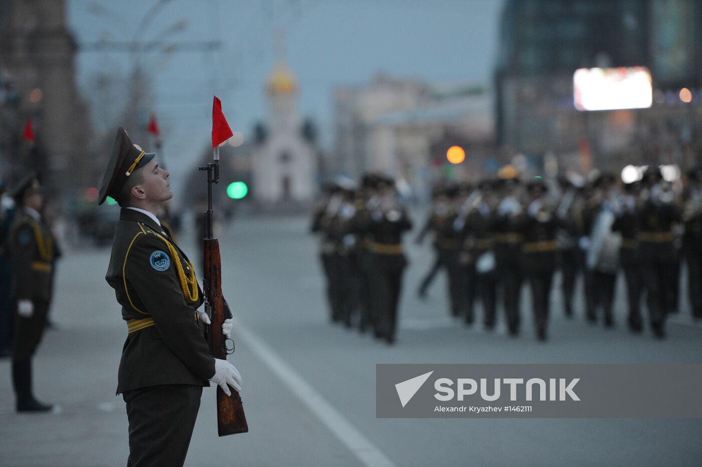 Victory Day Parade rehearsal in Novosibirsk