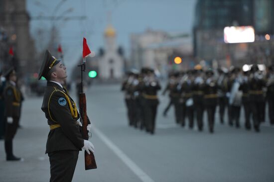 Victory Day Parade rehearsal in Novosibirsk