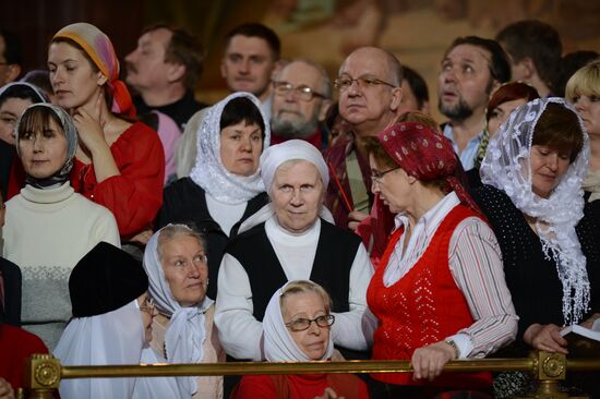 Easter service at Christ the Savior Cathedral