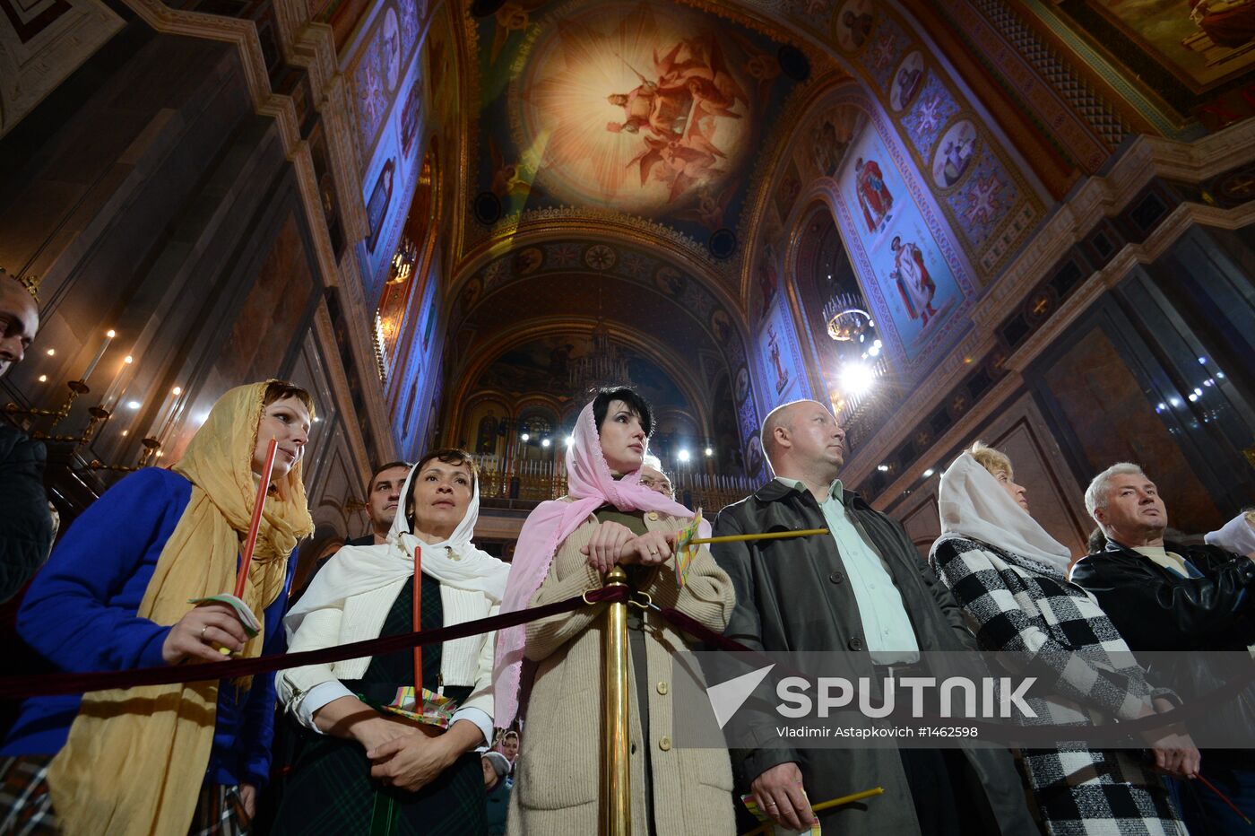 Easter service at Christ the Savior Cathedral