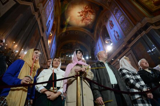 Easter service at Christ the Savior Cathedral