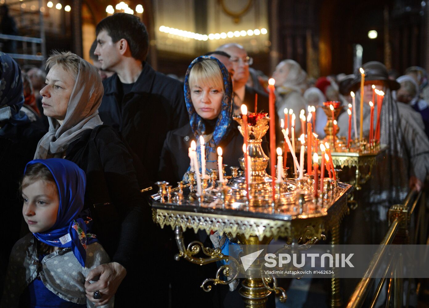 Easter service at Christ the Savior Cathedral