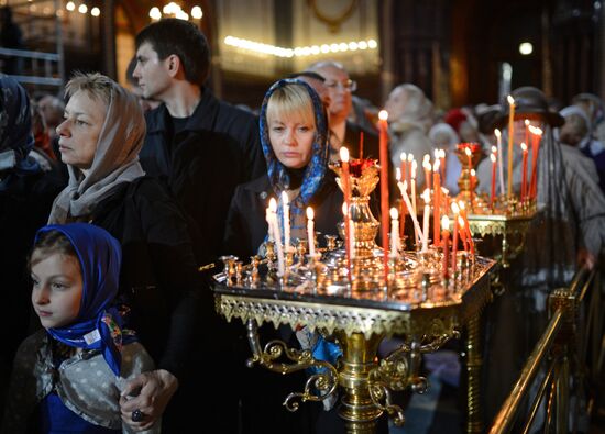 Easter service at Christ the Savior Cathedral