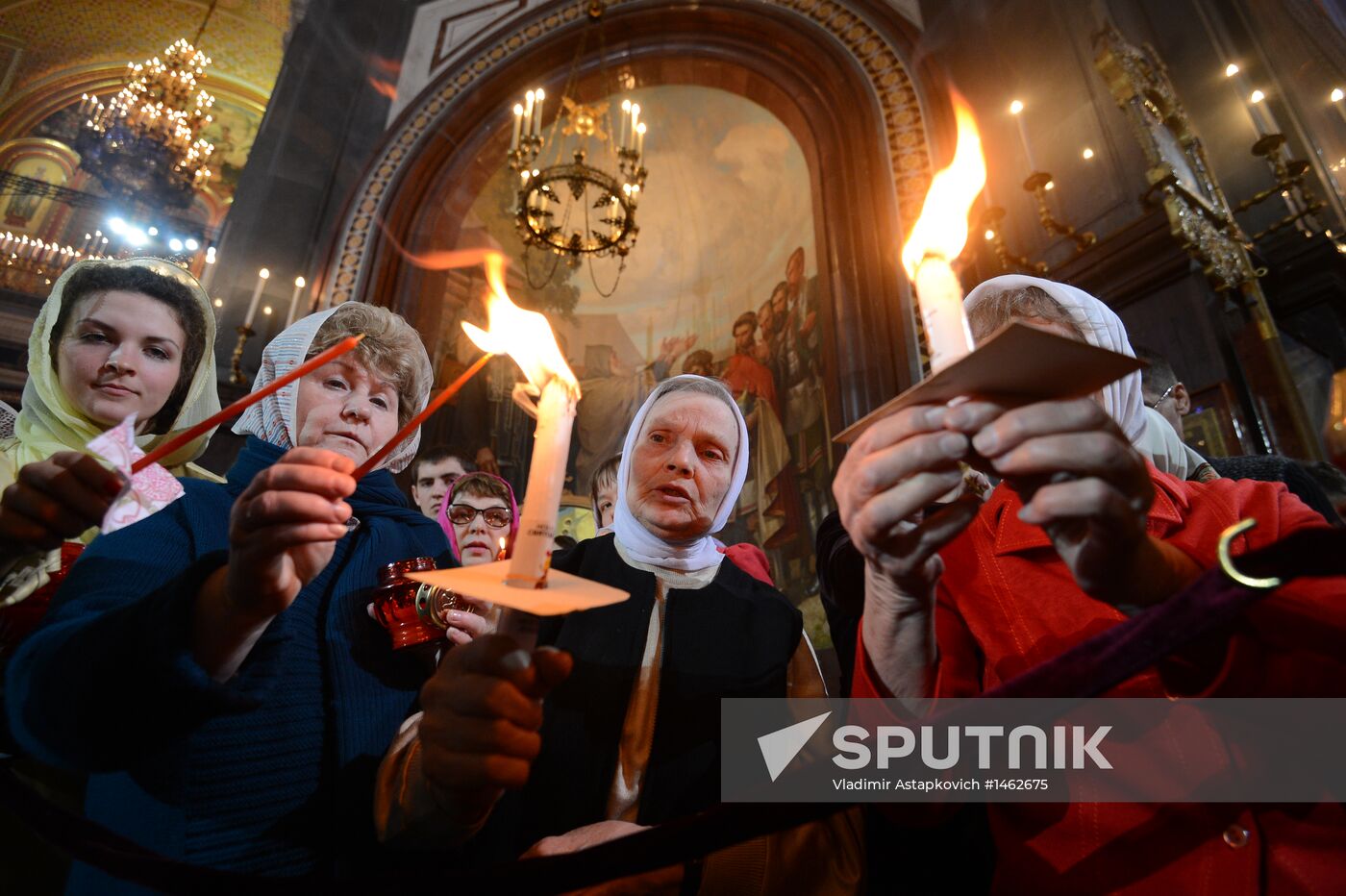 Easter service at Christ the Savior Cathedral