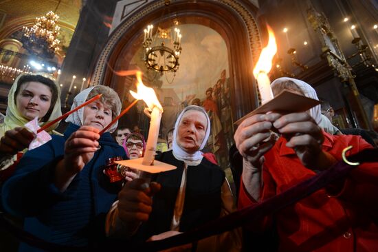 Easter service at Christ the Savior Cathedral