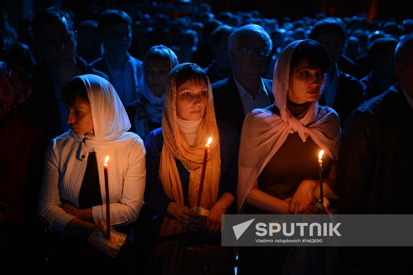 Easter service at Christ the Savior Cathedral
