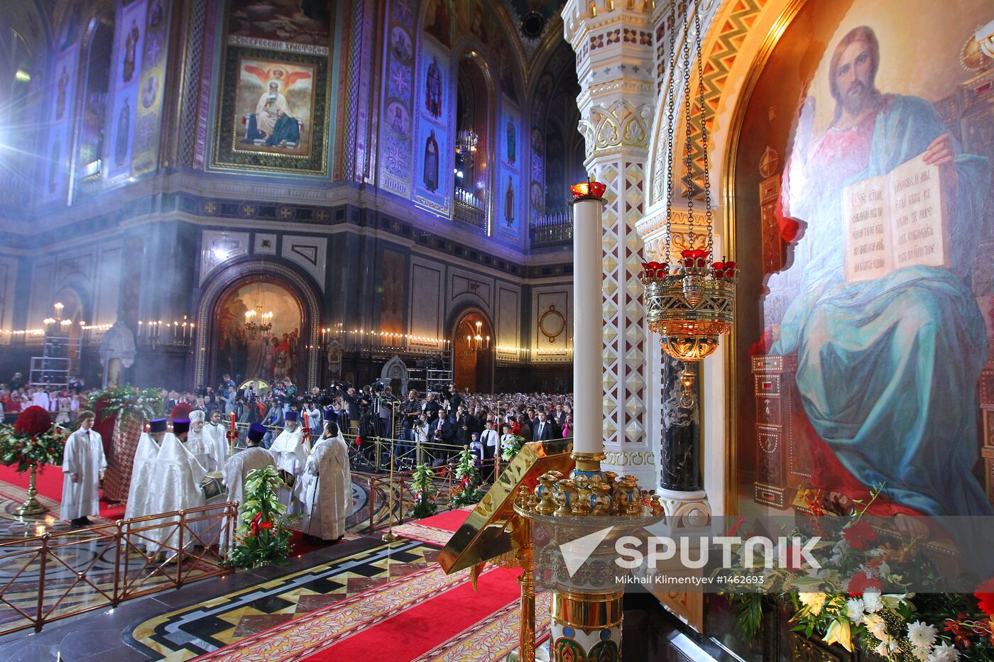 Easter service at Christ the Savior Cathedral