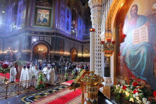 Easter service at Christ the Savior Cathedral