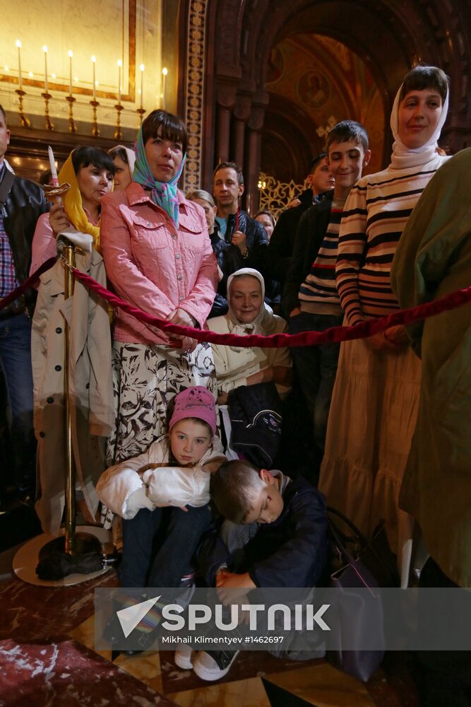 Easter service at Christ the Savior Cathedral