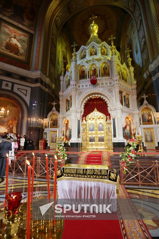 Easter service at Christ the Savior Cathedral