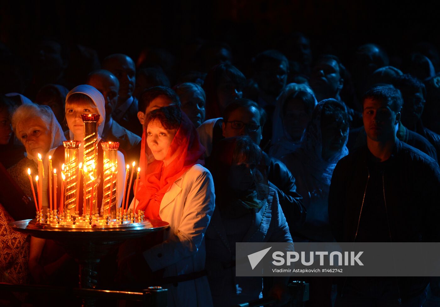 Easter service at Christ the Savior Cathedral