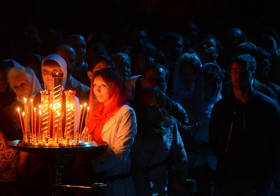 Easter service at Christ the Savior Cathedral