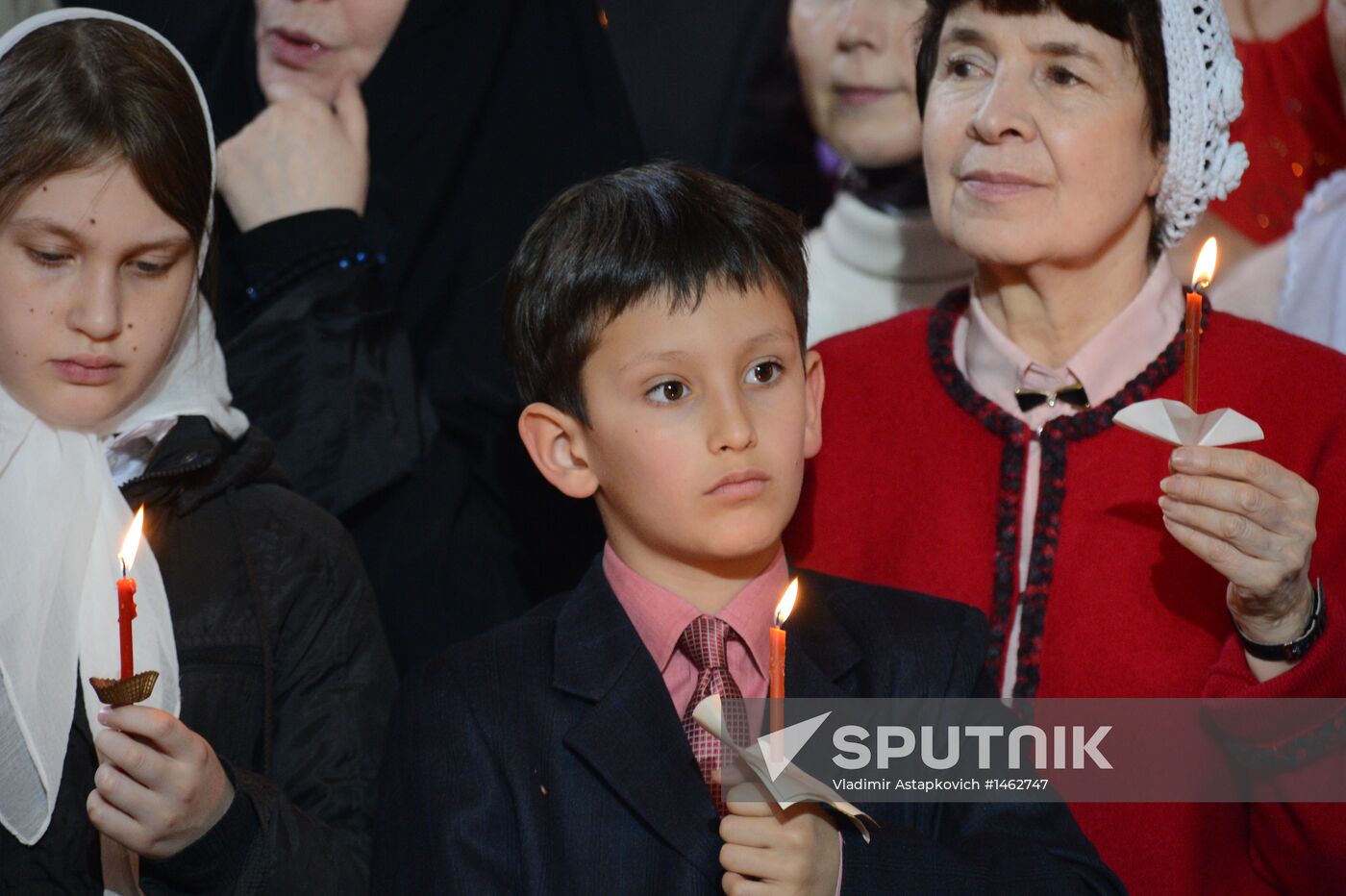 Easter service at Christ the Savior Cathedral