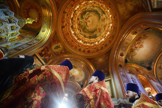 Easter service at Christ the Savior Cathedral
