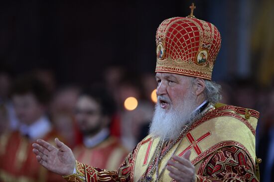 Easter service at Christ the Savior Cathedral