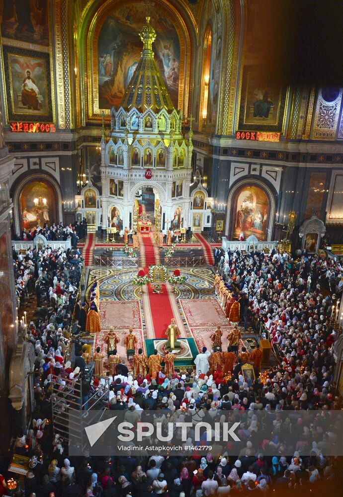 Easter service at Christ the Savior Cathedral