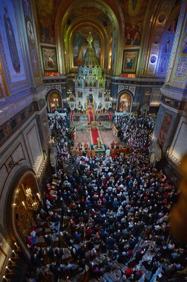 Easter service at Christ the Savior Cathedral