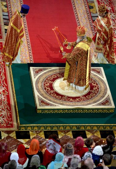 Easter service at Christ the Savior Cathedral