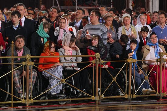 Easter service at Christ the Savior Cathedral
