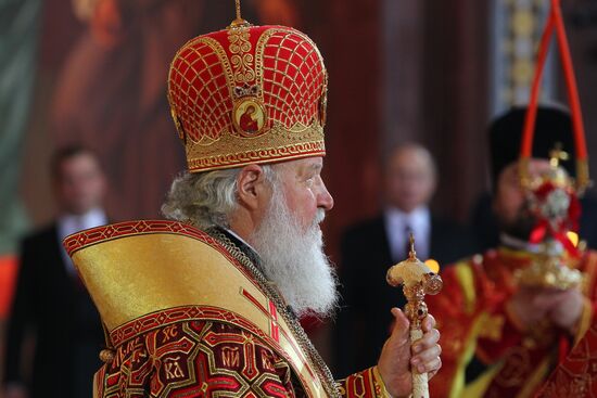 Easter service at Christ the Savior Cathedral