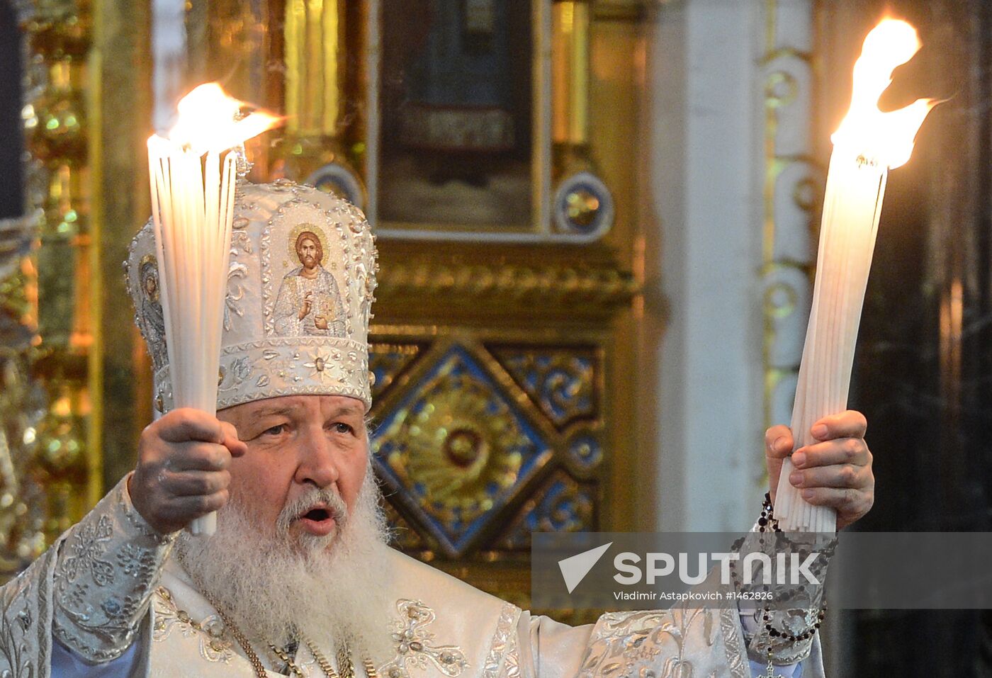 Easter service at Christ the Savior Cathedral