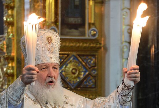 Easter service at Christ the Savior Cathedral