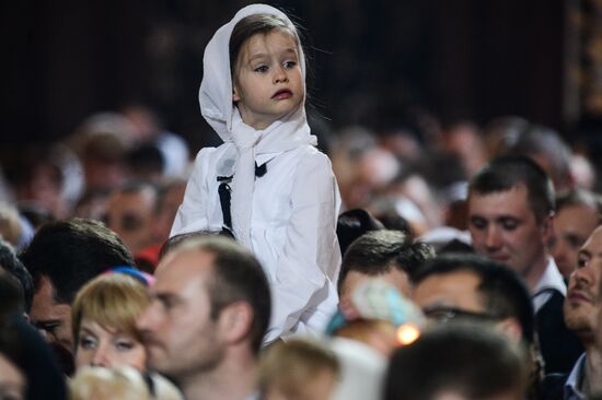 Easter service at Christ the Savior Cathedral