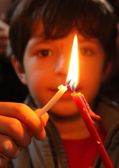 Easter service at Christ the Savior Cathedral