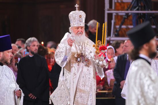 Easter service at Christ the Savior Cathedral