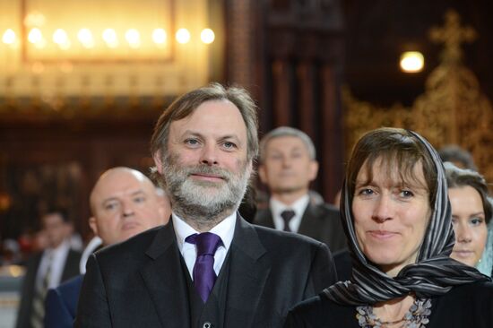 Easter service at Christ the Savior Cathedral