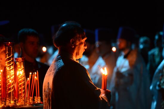 Easter service at Christ the Savior Cathedral