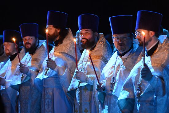 Easter service at Christ the Savior Cathedral