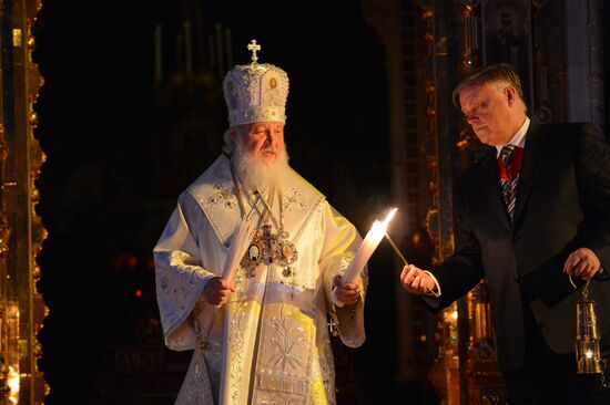 Easter service at Christ the Savior Cathedral