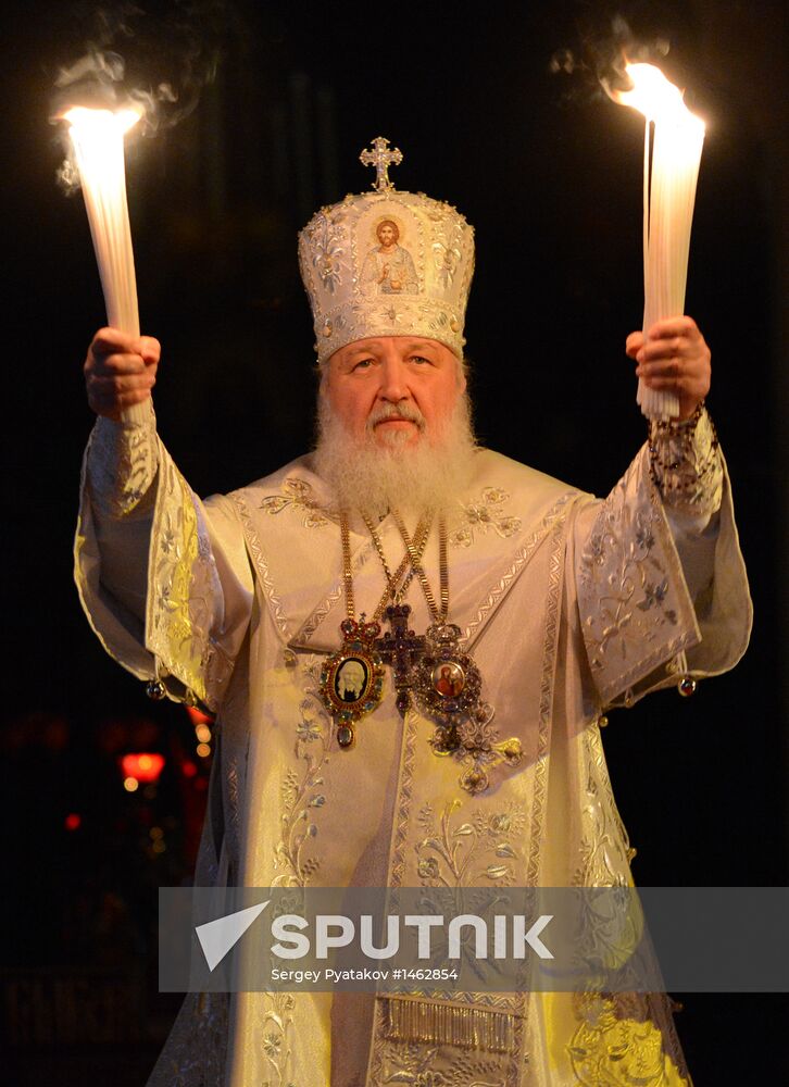 Easter service at Christ the Savior Cathedral