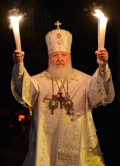 Easter service at Christ the Savior Cathedral