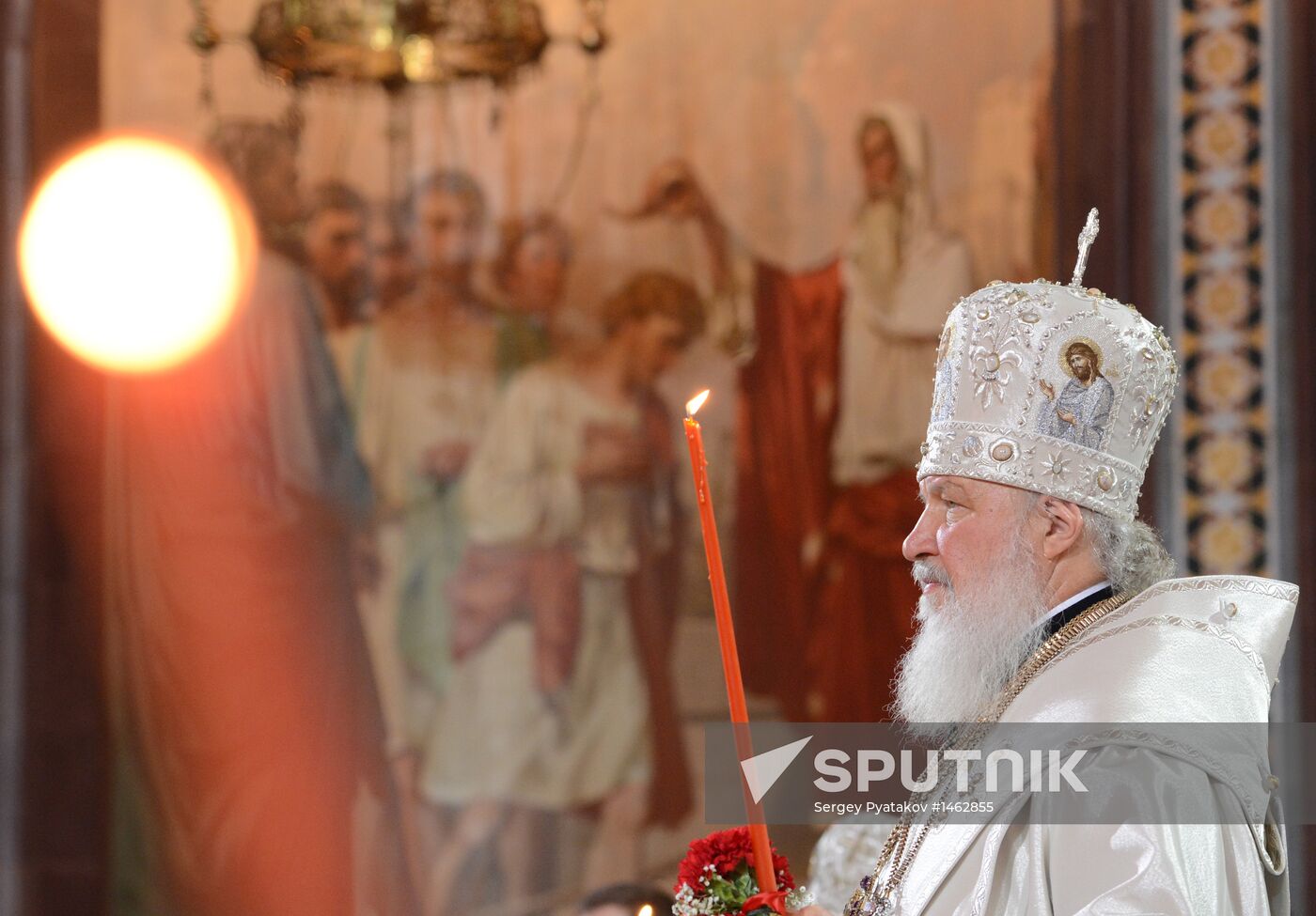 Easter service at Christ the Savior Cathedral