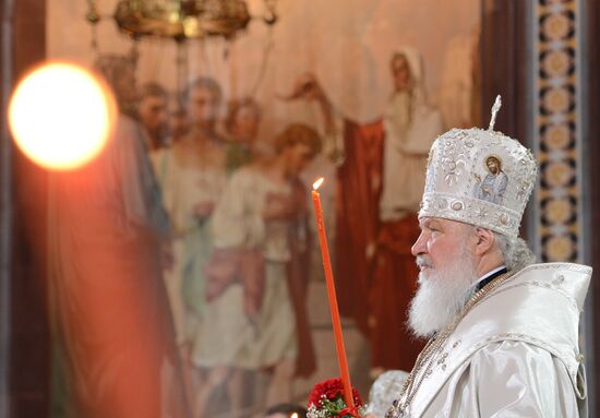 Easter service at Christ the Savior Cathedral