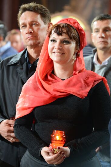 Easter service at Christ the Savior Cathedral