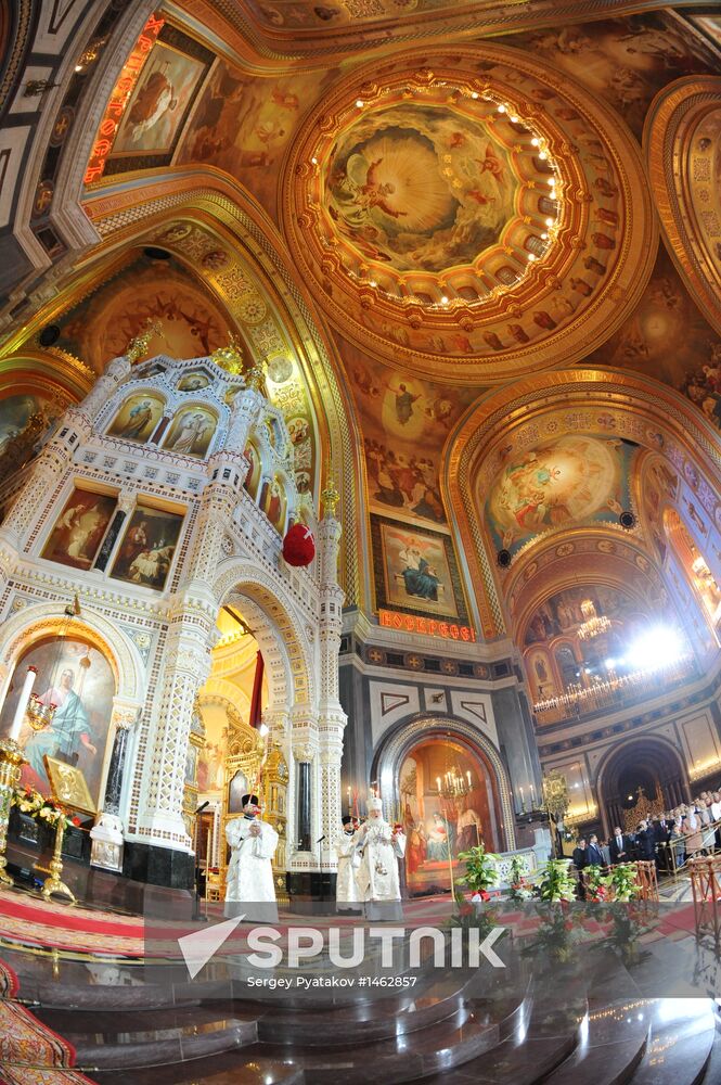 Easter service at Christ the Savior Cathedral