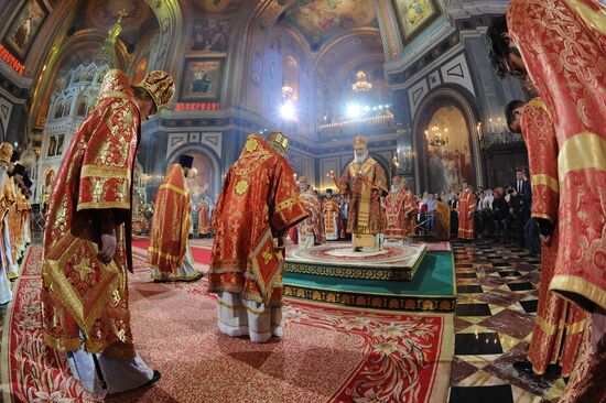 Easter service at Christ the Savior Cathedral