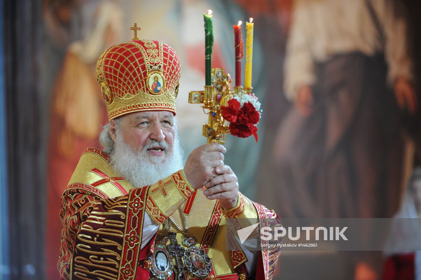 Easter service at Christ the Savior Cathedral