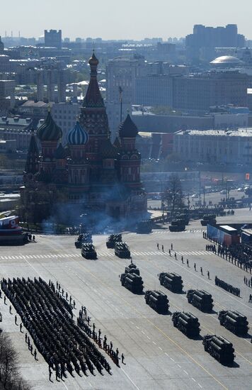 Victory Parade general rehearsal held on Red Square