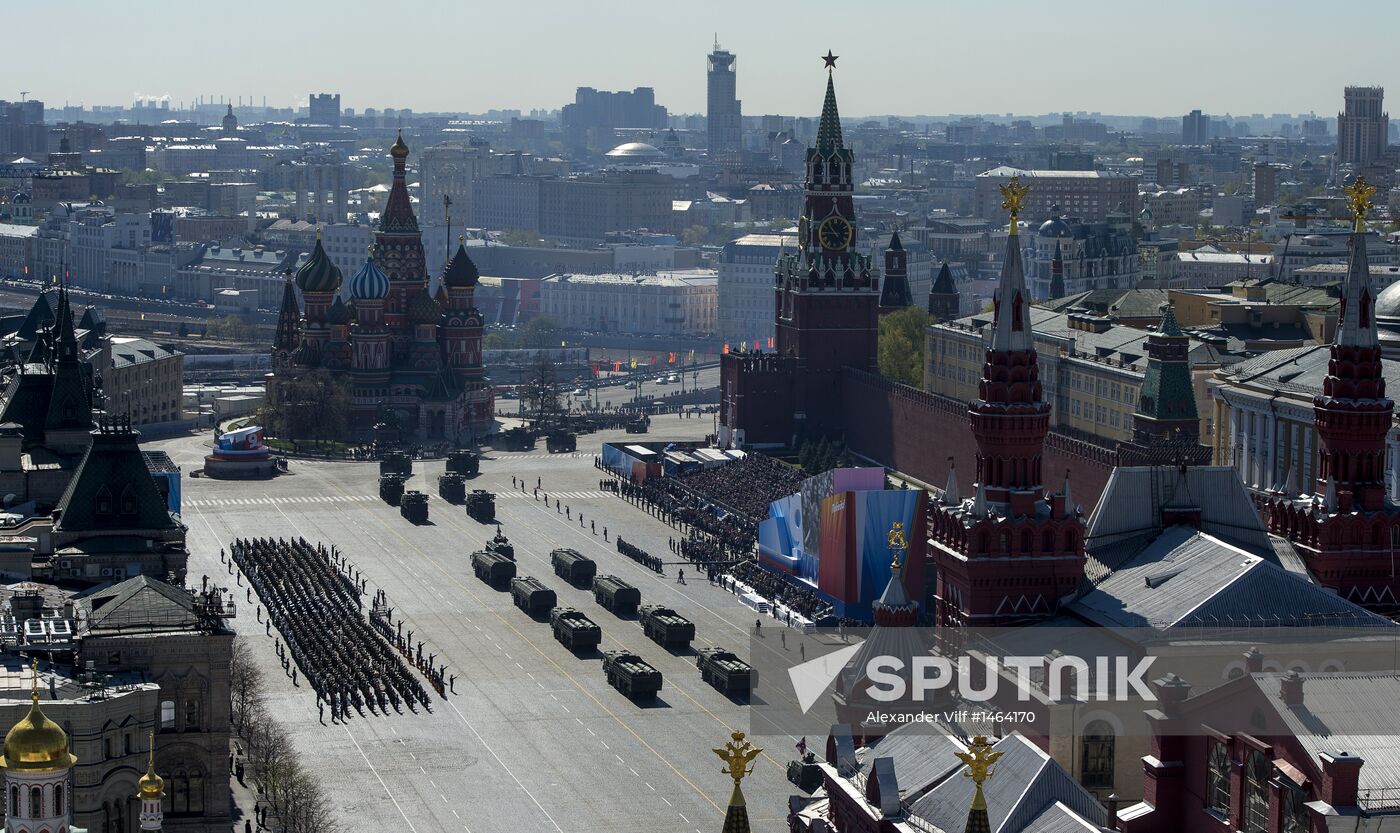 Victory Parade general rehearsal held on Red Square