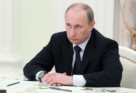 Russian President V.Putin meets with John Kerry